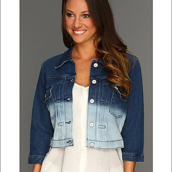 Levi’s Denim Dip Dye Ombré Crop Jean Jacket